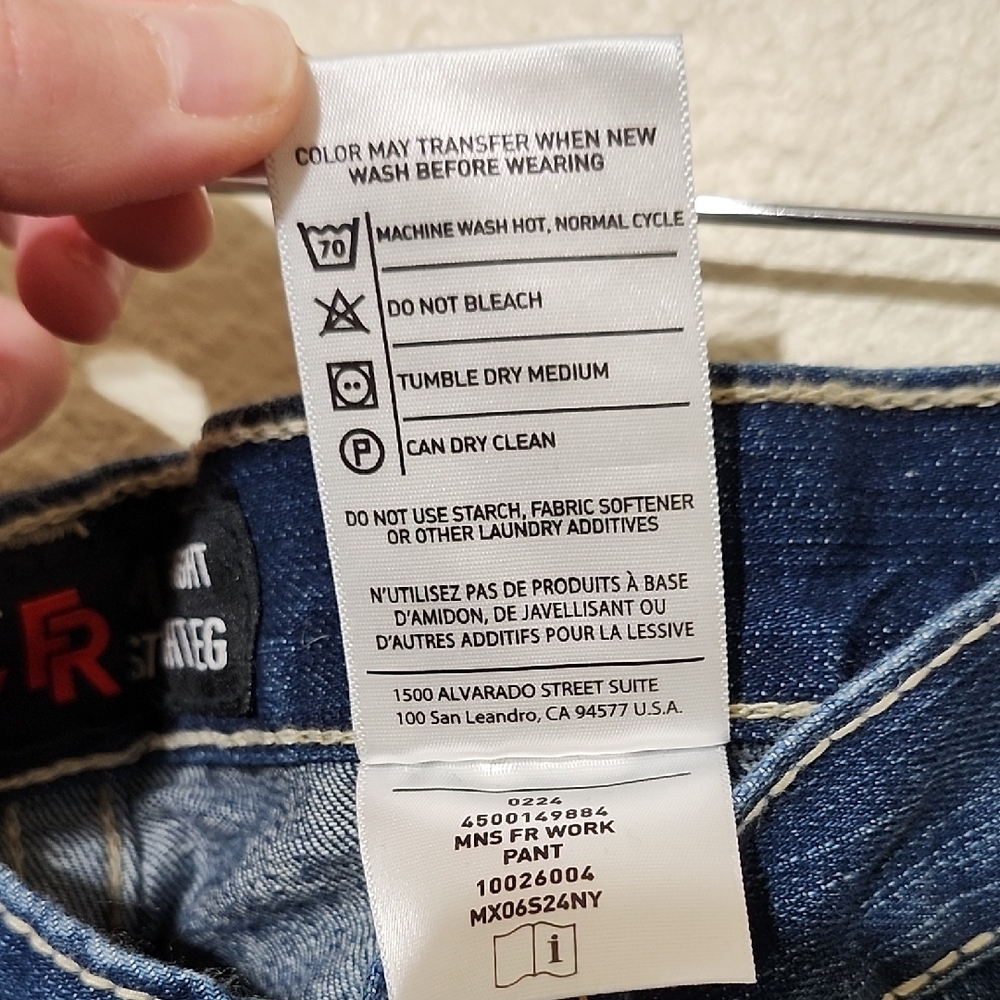 Ariat Blue and Cream Straight Jeans with Classic Indigo Style - Picture 5 of 15